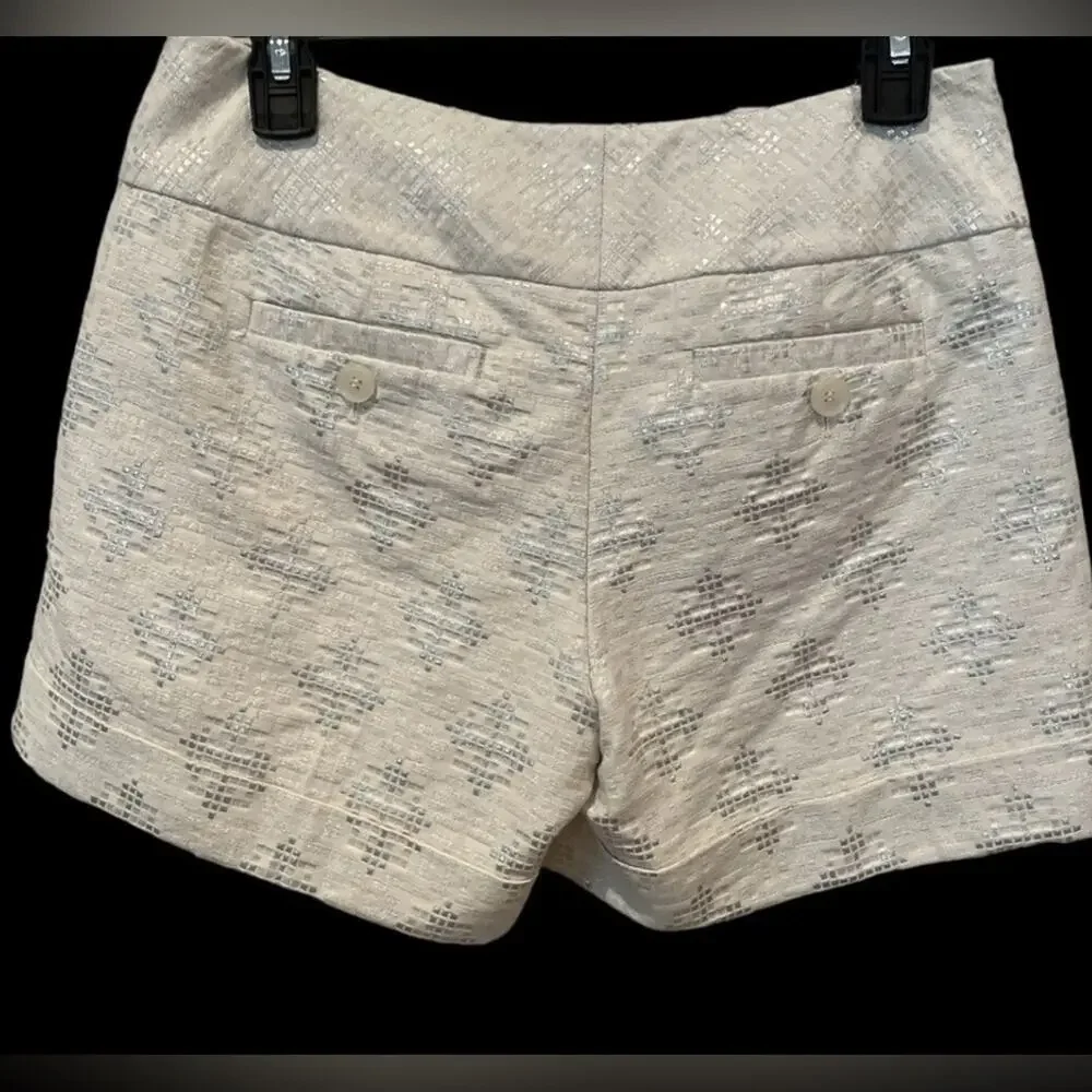 NEW The Limited Shorts White Silver Metallic Lined Cassidy Chino Dressy SZ 10